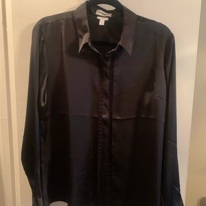 Express - Black Satin Lace Trim Portofino, Size L Never Worn!